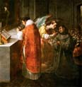saint bonaventura receiving the host from the hands of an angel